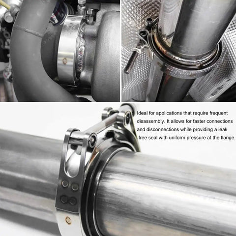 3 Inch V Band Exhaust Clamp Set For Turbo Downpipes Stainless Steel 304 Quick Release V Band Flange For Pickup Trucks