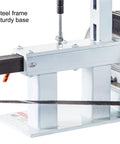 Badass Heavy Duty 1500W Belt Sander Machine With Two 82 Inch Coated Belts Smooth Variable Speed Drive showing steel frame and sturdy base.