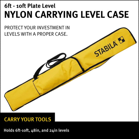 Heavy Duty Nylon Carrying Case For Plate Levels 6ft To 10ft With Adjustable Strap in Bright Yellow with Tool Compartment