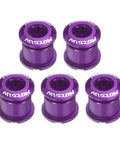 Five Piece Double Chain Ring Bolts M8 Aluminum Alloy Bicycle Crankset Nuts Chainring Screws Purple For Road Bike And Mountain Bike