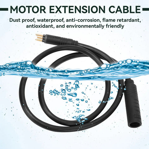 9 Pin E Bike Motor Extension Cable Waterproof Female To Male For Electric Bike And E Scooter Wire Conversion Kit IP66 Outdoor Ready Weatherproof 1.5x600mm Heavy Duty Flexible Harness For DIY E Bike Builds