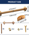 Heavy Duty Countertop Joint Connectors Kit With 6 Sets M8x100mm Miter Bolts dimensions and components shown