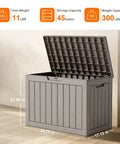 45 Gallon Outdoor Storage Deck Box Weatherproof Resin Chest For Patio Furniture Cushions Gardening Tools And Pool Supplies Waterproof Heavy Duty 480 Lb Capacity Light Brown Keep Your Yard Clutter Free