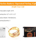 1 Pack Battery Powered Copper Wire Starry Fairy Lights With 50 LEDs And 16ft Of Warm White Glow For Cozy Bedroom Decor