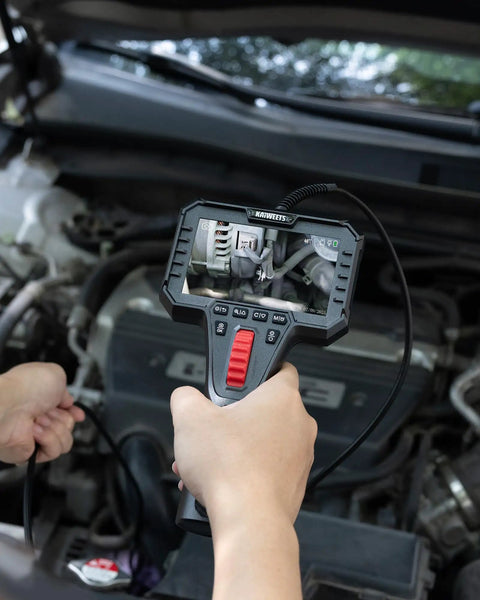 Two-Way Articulating Borescope Camera With Light 0.25in Slim Probe 5.3ft Flexible Snake Scope For Automotive HVAC And Aircraft Inspections Workhorse Industrial Endoscope With Bright LED Light 210 Degree Articulation For Tight Access, used in car engine bay