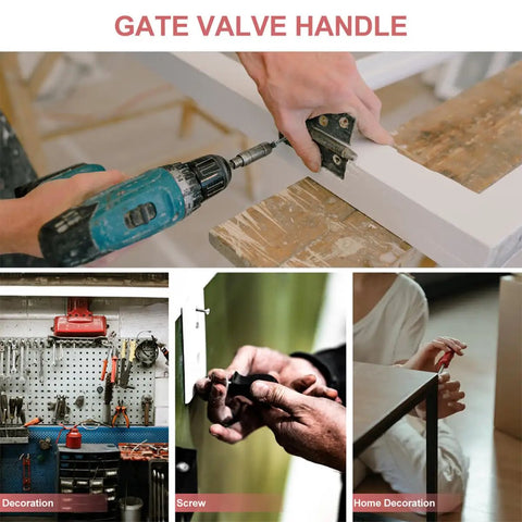 Beefy Metal Valve Wheel Handle Replacement Kit 8 Pack for Industrial Gate Valves image with tools and assembly process.