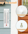 Outdoor Key Lock Box Wall Mount Weatherproof Key Cabinet Stash Box For Spare Keys Coins And Small Valuables With Decorative Thermometer Look