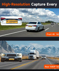 4K Front And Rear Dash Cam For Cars With Night Vision Dual Channel showing front and rear views on the road