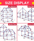 Creative Fort Building Kit For Kids STEM Construction Toys With 140 Pieces forming Ice Barrier, Play House, Rocket Tent, Arrow Tower