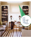 Eight Pack Iron L Shaped Curtain Brackets With Wingnuts Adjustable Wall Mounts displayed in a stylish living room setting.