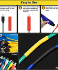 Two To One Heat Shrink Tubing Kit With 300W Mini Heat Gun 580 Pcs Shrink Tubing For Wires Shrink Wrapping And Cable Repair Guide