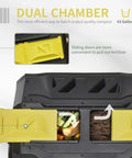 Dual Chamber Tumbling Compost Bin For Outdoors With 360 Degree Rotation 43 Gallon Capacity Yellow Backyard Composting Made Easy