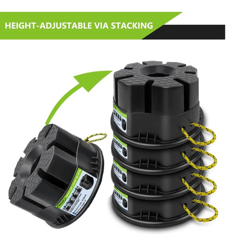 6 Inch Trailer Jack Block Set With Bag 4 Pack Heavy Duty Stabilizer Blocks For Travel Trailers and RV Tongue Jacks