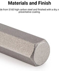 High carbon steel material of Do It All Punch Set With Walnut Block For Metal And Woodworking, rust-preventative coating detail.