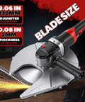 Newtry 36V Cordless Rebar Cutter Cuts Up To 5.31 Inches In Just Seconds Portable Electric Steel Bar Saw With Carry Case, showing 9.06-inch saw blade.