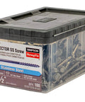 Box of Strong-Drive SD Connector Screws No 9 Two And A Half Inch Stainless Steel With One Quarter Inch Hex Head Galvanized Coating