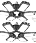 Two Pack Deformable LED Garage Lights 200W 20000LM 6500K Ultra Bright Shop Light With 6 Adjustable Panels And 270 Degree Coverage