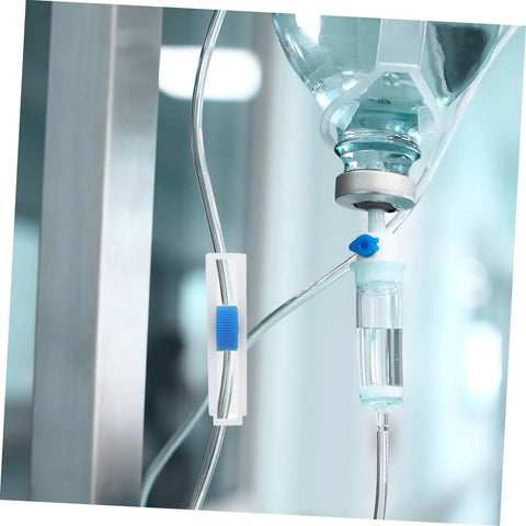 Must Have Laboratory Hose Flow Regulator Roller Switch Tubing Control Valve in use with clear infusion setup