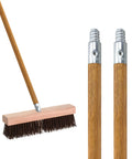 Badass Heavy Duty 54 Inch Replacement Wood Broom Handle With Threaded Metal Tip And Smooth Lacquer for floor cleaning and maintenance.