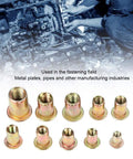 300 Pcs Carbon Steel Rivet Nut Kit With Color Zinc Plated Finish, Metric And Inch Sizes for automotive use