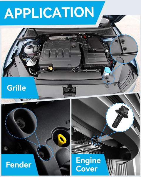 All In One 35 Piece Car Bumper Clip Kit With Body Bolts U Nuts And Fender Clips for engine splash shield and bumper application view