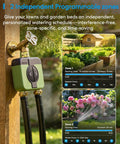 Two Zone WiFi Water Timer For Garden Hose With Brass Inlet And Outlet No Mess Setup Smart Sprinkler Controller outdoors