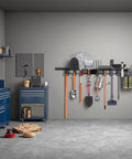 Heavy Duty 96 Inch Garage Tool Organizer Wall Mount Hooks Kit With 18 Pairs Built To Last 1460 Lbs Capacity Garden Tool Storage Rack
