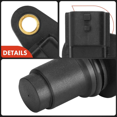 2 Pack Camshaft Position Sensor Replacement for Infiniti and Nissan Fits EX35 FX35 G25 G35 JX35 M35 M35h Q50 Q70 QX60 2006-2019 V6 3.5L and 2.5L Engine Models Plug and Play High Quality CPS Sensor, black plastic sensor detail