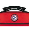 Red roll-up Be Smart Get Prepared 73-piece coaches and teams first aid kit in bag