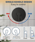 Matte Black Tub And Shower Faucet Set With 8 Inch All Metal Rainfall Showerhead Tub Spout And Single Handle Trim Kit Included Valve control diagram