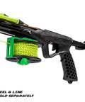 Explorer 75cm Performance Speargun for Serious Spearfishing and Freediving with grip and reel attachment detail