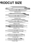 Pro Grade 7 Piece Center Drill Bit Set M2 HSS With 60 Degree Countersink For Lathe Metal Woodworking Sizes 1.0 1.5 2.0 2.5 3.0 4.0 5.0 Mm