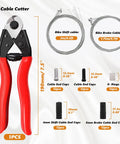 Universal Bike Brake Cable Kit And Housing Replacement Set with stainless steel cable cutter, cables, and end caps.