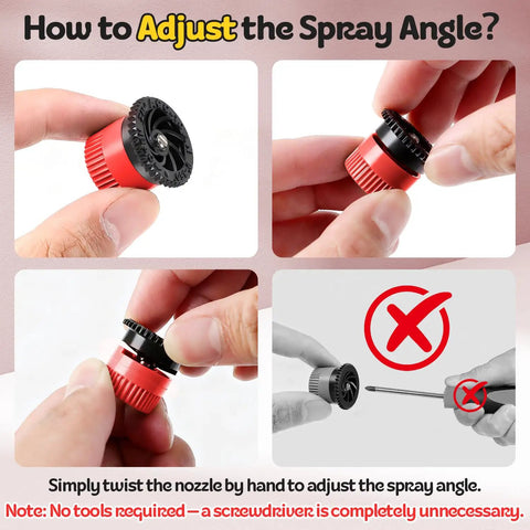 Adjusting the Heavy Duty 10 Pack Variable Arc Sprinkler Head Replacement for Pop Up Irrigation Nozzles with hand.