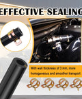 Six Piece Silicone Vacuum Hose Kit For Automotive Use, showing hose installation and effective sealing detail, clamps depicted