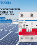 Two Pole 125A 600V DC Miniature Circuit Breaker For Solar PV Setups, DIN Rail Mount Battery Disconnect Switch, Short Circuit Protection Isolator