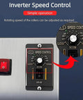 Inverter Speed Control panel of Pro Grade Stainless Steel Sugar Coating Machine Featuring Adjustable Rotating Drum.