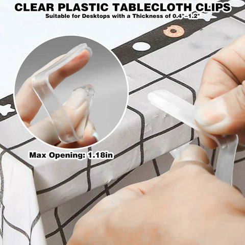 48 Pack Clear Tablecloth Clips For Outdoor Picnics And Parties Keep Your Tablecloth Flat And Wrinkle Free No Slips Clips