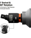 Swivel adapter from Dual Profile Impact Socket Set With Deep Well And Shallow Sockets 3 By 8 Inch Drive 44 Piece SAE And Metric Kit