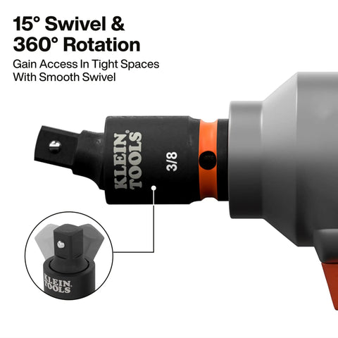Swivel adapter from Dual Profile Impact Socket Set With Deep Well And Shallow Sockets 3 By 8 Inch Drive 44 Piece SAE And Metric Kit