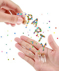Totally Sweet Mini Glass Bottles With Cork Stoppers And Eye Screws Hella Practical Funnel Kit For Diy Crafts Perfume Sampling Raffle Prizes And Creative Hobby Builds 50 Piece 0.5Ml Pack with colorful confetti.