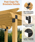 Beefy Four Pack Heavy Duty 4x4 Post Anchor and Joist Connector Brackets without screws installed on wooden beams outdoors