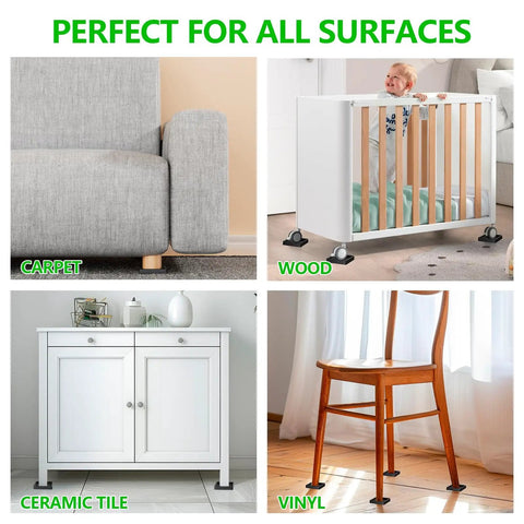 Anti Slip Caster Cups 2x2 Inch, 16 Pack Square Furniture Coasters For Hardwood Floors, Stops Sliding And Scratches on sofa, crib, cabinet, chair