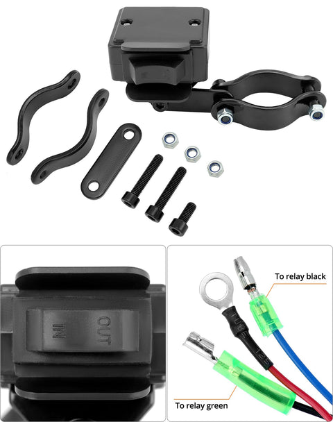 Winch Rocker Switch Kit For ATV And UTV 12V Weatherproof and Waterproof Switch with mounting hardware and control cables