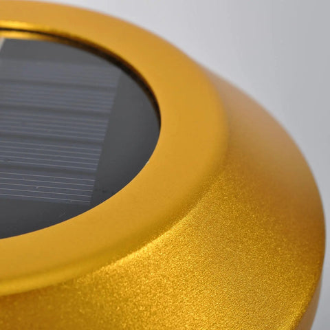Close-up of solar panel on Solar Cross Cemetery Candle Holder And Lamp 26 Inch Ground Spike Graveside Light for Outdoor Memorials.