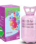 Joycoya 7L pink helium balloon tank with colorful balloon box; includes up to 30 latex balloons and ribbons