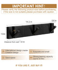 Dimensions and features of 2 Pack Black Wall Hooks For Bathroom And Kitchen, Heavy Duty Towel And Coat Hooks, Wall Mounted