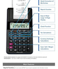 Compact Desktop Printing Calculator With 12 Digit Display And Built In Printer For Tax And Currency Functions front view