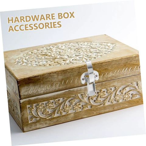 Premium Heavy Duty Toggle Latch Clips With Quick Release Buckles on a decorative hardware box for secure storage.