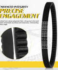 Tough Go Kart Drive Belt With Polyamide Fiber For Smooth Torque, Vibration Dampening And Extreme Racing durability That Keeps You Cruising Fast Without Any Stretching Or Shearing Woes On The Track. black go kart drive belt with polyamide fiber, shown in side view